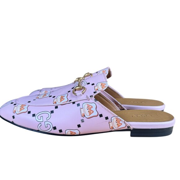 Gucci x Pikarar Kawaii Princetown Horsebit Loafer Pink Leather Slip-On Flat Shoe - Picture 6 of 13